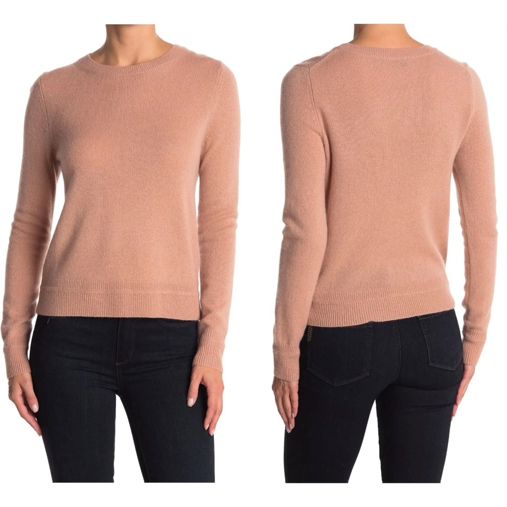 CLEARANCE 360 cashmere side split tan sweater FINAL PRICE OFFERS WILL BE DENIED